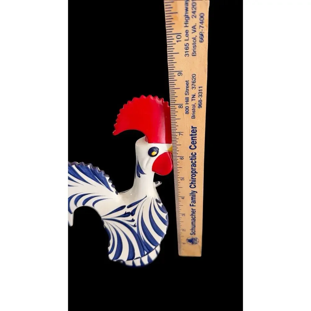 2 Roosters Of Barcelos Trust & Good Luck Figurines Hand Painted Portugal *FLAW*